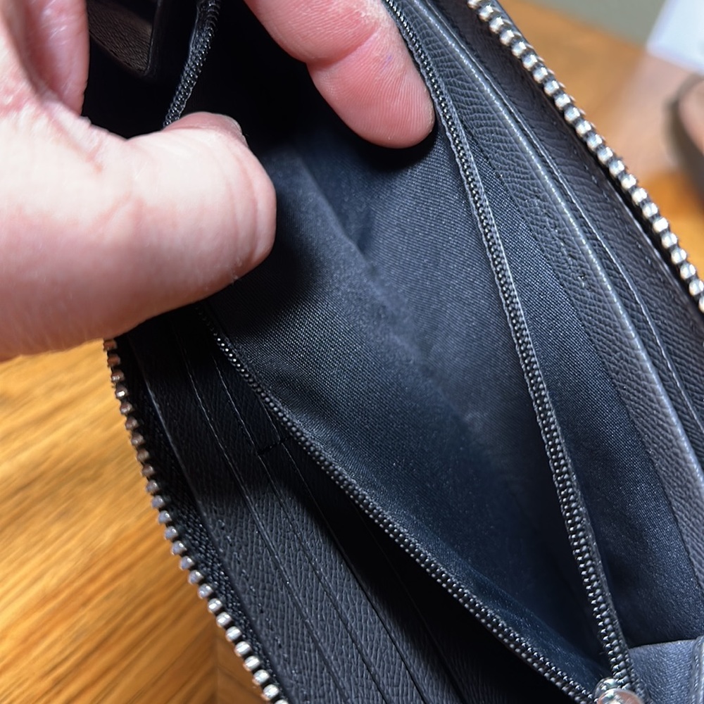 COACH Mickie Accordion Zip Wallet in Black Grain Leather - Picture 16 of 16